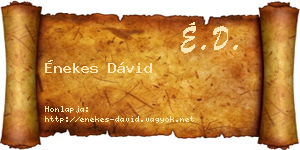 Énekes Dávid névjegykártya