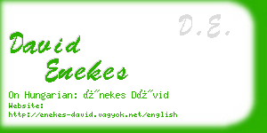 david enekes business card